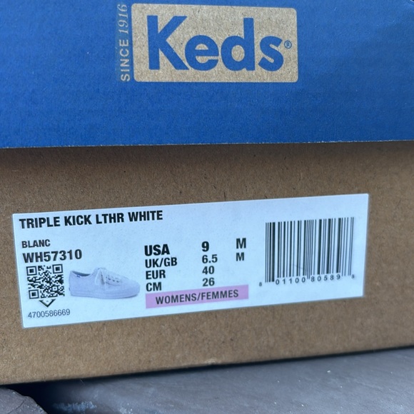 Keds Triple Kick Leather White Platform Shoes - Picture 6 of 6